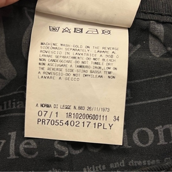 Galliano authentic black denim pants, split hem with buttons, low waist, size 27 - Picture 13 of 14